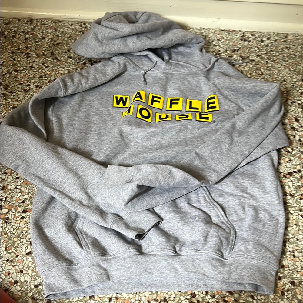 Gildan Gray Hoodie with Waffle House Design